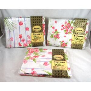 Stevens Utica Pink Floral Full Bed Sheet Set New Flat Fitted Pillowcases Sealed